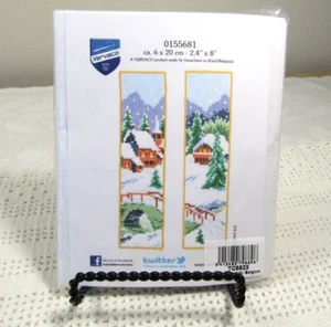 Vervaco Cross Stitch Kit – 2 Winter Scene Bookmarks – 0155681 2.4” x 8” Belgium - Picture 1 of 3