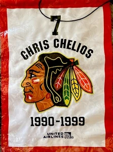 Chris Chelios #7 Retirement Banner United Airlines New In Original Package - Picture 1 of 3
