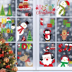 Abnehmbare Fensteraufkleber Weihnachten Santa Kunst Aufkleber Wand Home Shop Dekor UK - Bild 1 von 50