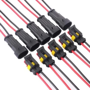 5 Kit 2 Pin Weg Elektrischer Verbinder Draht, Auto Stecker Buchse Kit mit Kabel und - Bild 1 von 8