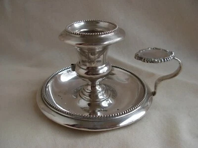 ANTIQUE FRENCH STERLING SILVER HAND CANDLE HOLDER,EARLY 19th CENTURY - Image 1 of 4