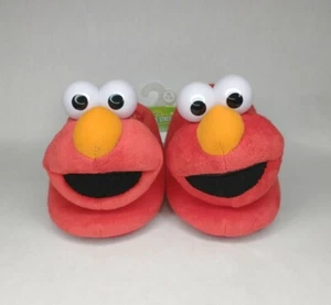 Sesame Street Elmo Red Plush Monster Slippers Youth Boys Size XL 9 - 10 - Picture 1 of 11