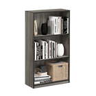 3-Tier Bookcase Storage Shelves, French Oak Grey/Black