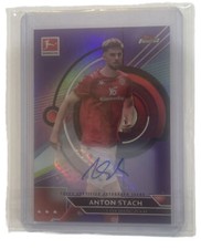 2022/23 Topps Finest Anton Stach Auto Purple Refractor #104 Card /99