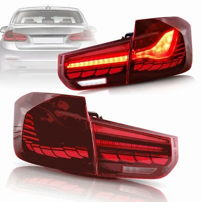 VLAND Red LED Rear Tail Lights w/Sequential For 2012-18 BMW 3 Series F30 F35 F80 - Image 1 of 4