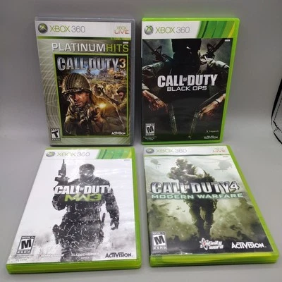 Lote de Call of Duty Xbox 360 COD 3, COD 4 Modern Warfare, MW3 y Black Ops probado Foto 1 de 4