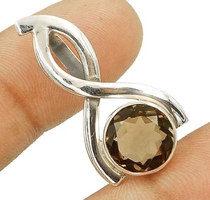 2 kt natürlicher Rauchtopas 925 Sterlingsilber Anhänger Schmuck 1 1/4 Zoll lang @14-1 - Bild 1 von 1