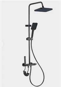 10.62" Black Shower System Set Adjustable Lengths Multifunctional Piano Keys - Picture 1 of 7
