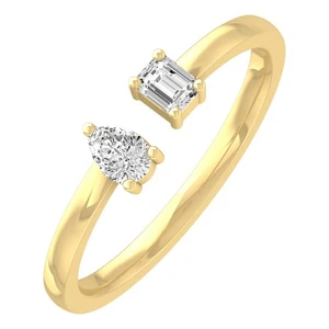 0.2Ct Lab Grown Diamond 10K Yellow Gold Fashion Ring Size 7 Gift for Women - Picture 1 of 8