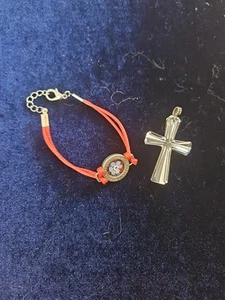 Waterford Kristall Kreuz Anhänger & Murano Glas Italy Made Bracelt #24 - Bild 1 von 7