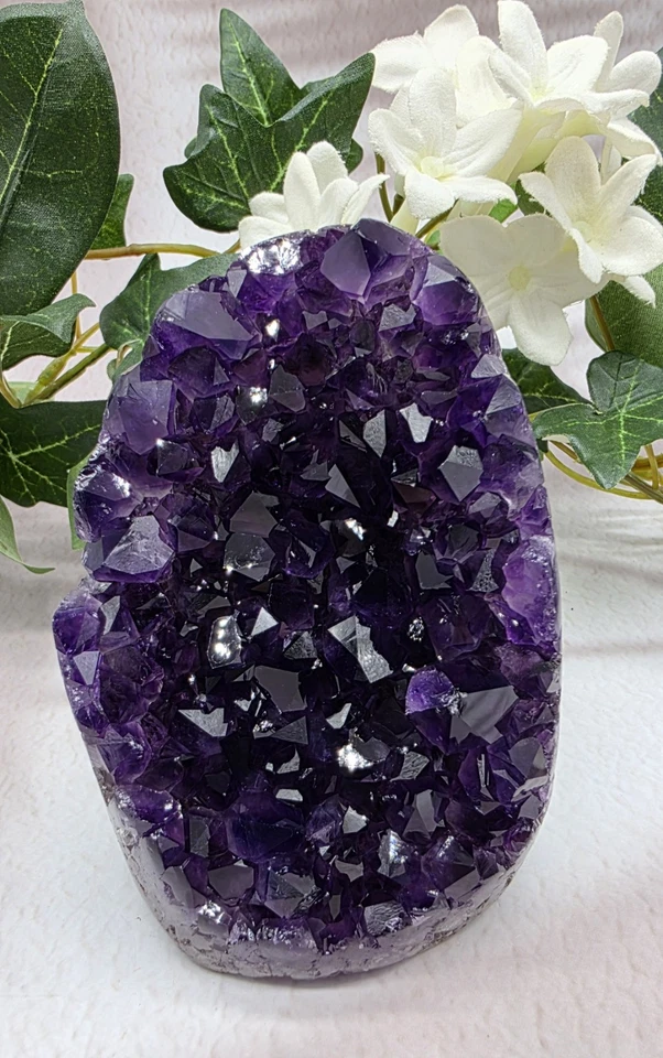 AAA Grade Natural Amethyst Geode Cluster, Polished Sides, Uruguay Deep Purple  - Image 1 of 4