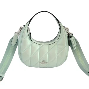 Coach CBI46 Carmen Mini Crossbody Quilted Pearlized Glattleder Handtasche Grün - Bild 1 von 9