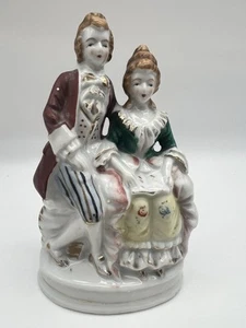 Victorian French Court Man Courting Woman Figurines Made In Occupied Japan - Picture 1 of 8