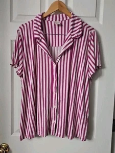 Soma Cool Nights Collar Sleep Top Capri Stripe Size XXL - Picture 1 of 5