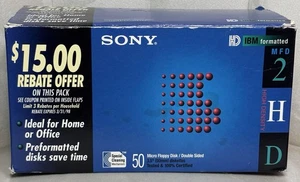 Sony IBM Formatierte Micro 3,5" Disketten 48 Disks Neu Open Box 50MFD-2HD CFR - Bild 1 von 8