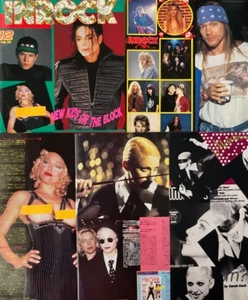 MADONNA GUNS N' ROSES W. AXL ROSE 1992 Sticker & 8PAGAE CLIPPING JAPAN IR 12D - Picture 1 of 8
