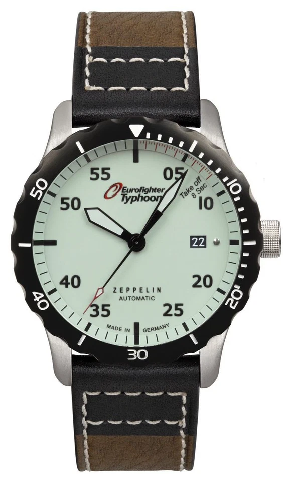 Zeppelin Eurofighter Automatico (43 Mm) Quadrante Completamente 7268-5 Orologi - Immagine 1 di 1