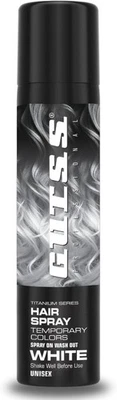 GUTSS PROFESSIONAL Gutss Temporary Hair Colour Spray | Unisex - Washable, Shiny Finish | White