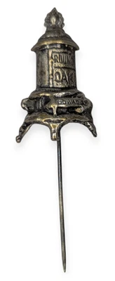 Antique PD Beckwith Round Oak Stove Advertising Silver Stick Pin 2.5" - Image 1 of 4