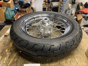 NEW T/O Front Spoke Wheel 3x16 Dunlop Harley Heritage Softail 25mm 00^ FLST OEM - Picture 1 of 13