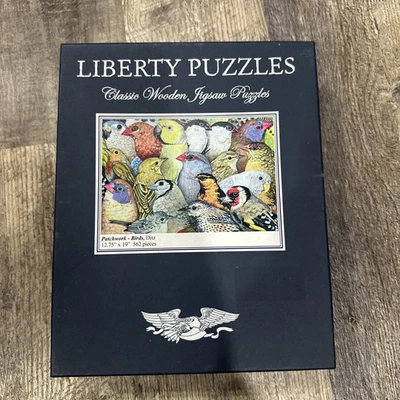 Liberty Wooden Jigsaw Puzzle “Patchwork - Birds, Ditz” 12.75x19 - Image 1 of 4