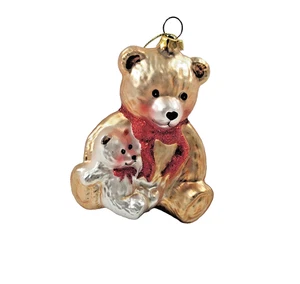 Gold und rot Teddybär Weihnachtsschmuck Aufhänger - Bild 1 von 8
