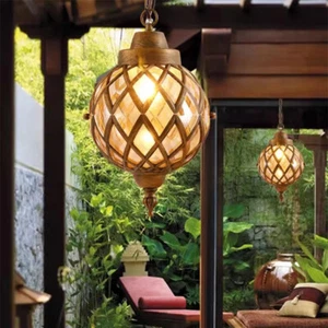 Outdoor Pendant Lights Garden Porch Ceiling Light Glass  Lamp Gate Pendant Light - Picture 1 of 16