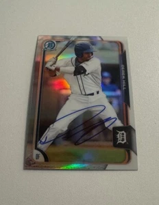 DEREK HILL Autographed 2015 Bowman Chrome Draft Refractor IP AUTO SIGNED - Picture 1 of 1