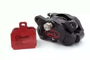 HEL Billet 84mm Radial 2 Piston Black Rear Brake Caliper & Brembo Pads - Picture 1 of 11