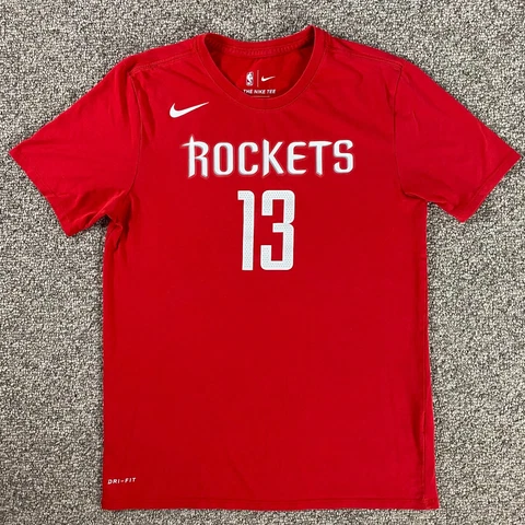 Nike NBA T Shirt Adult Medium Red Dri-Fit Houston Rockets Harden #13 Cover