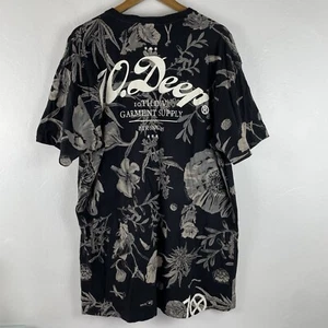 10 Deep Shirt Mens 3XL Floral Plant All Over Print AOP Crew Neck Short Sleeve - Picture 1 of 11