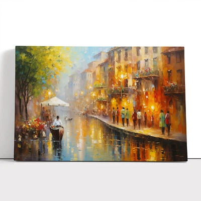 Venice Impressionism No.2 Canvas Print Wall Art Framed Poster Picture Home Decor - Image 1 of 4