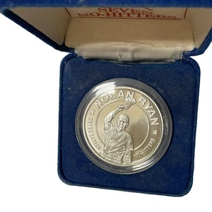 1993 Nolan Ryan Coin 1 Oz Fine Silver Proof Career No Hitter Velvet Display Box - Picture 1 of 5