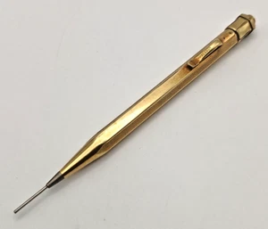LÁPIZ MECÁNICO PROPULSOR HEXAGONAL RELLENO ORO 18k RARO REINO UNIDO JM c1930 g - Imagen 1 de 19