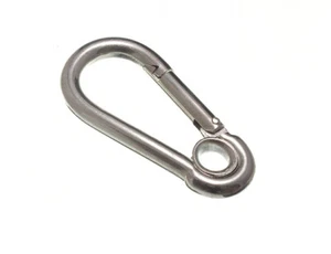 100 X Scatto Gancio Molla Chiusura Clip con Occhiello (Carabina) M8 Acciaio BZP - Foto 1 di 1