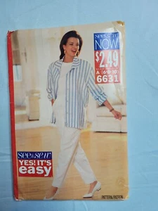 Vtg EZ Butterick 6631 Pattern Womens Jacket Top Pants Sz A(6/8/10) Uncut Career - Picture 1 of 3