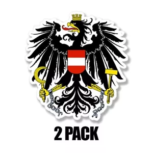 Calcomanía autoadhesiva escudo de armas austriaco vinilo bandera de Austria 4 pulgadas 2 PK - Imagen 1 de 3