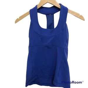 Lululemon Power Up Tank Damen Größe 4 strahlend blau Stretch Yoga - Bild 1 von 12
