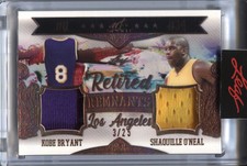 2021 Kobe Bryant Shaquille O’Neal Leaf Art of Sport DUAL JERSEY RELIC /25 Lakers