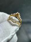 14k Yellow Gold & Diamonds Vintage Insert Design Wedding Band Ring Sz 6.5 Gift