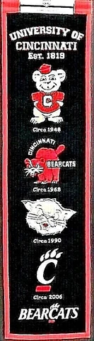 Cincinnati Bearcats 8x32 Embroidered Wool Heritage Banner FREE SHIPPING Cover