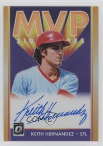 2019 Panini Donruss Optic MVP Signatures Orange Prizm /17 Keith Hernandez Auto
