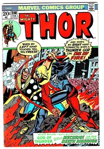The Mighty Thor #208 FN- 1st Mercurio Bronze Age 1973 Marvel HD Scan U-12 - Picture 1 of 2
