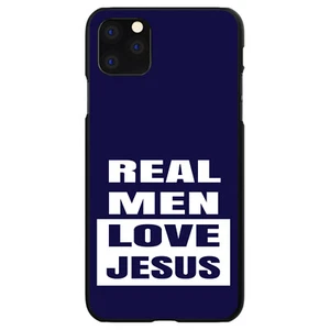 Hard Case Cover for iPhone / Samsung Galaxy Navy Real Men Love Jesus - Picture 1 of 39