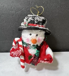 Snowman Christmas Ornament With Candy Cane 5” - Picture 1 of 7