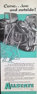 VINTAGE 1950s Print Ad ~ Allstate Insurance Co ~ Curve...low and outside! - Picture 1 of 1