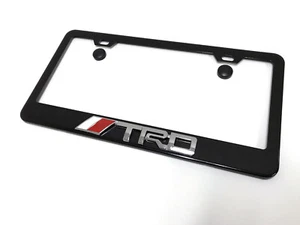 (1) 3D //TRDemblem Logo BLACK Coated Metal License Plate Frame Holder - Picture 1 of 2