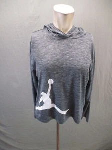 NIKE DRI-FIT Size 13-15 YRS Boys Gray Stretch Flat Front Athletic Hoodie 049 - Picture 1 of 10