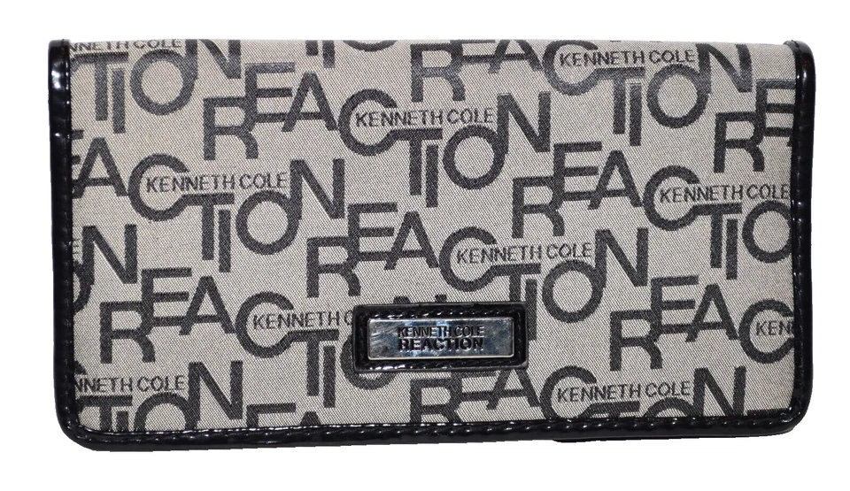 Kenneth Cole Reaction Gray Black Signature Fabric Organizer Wallet NWOT - Image 1 of 4