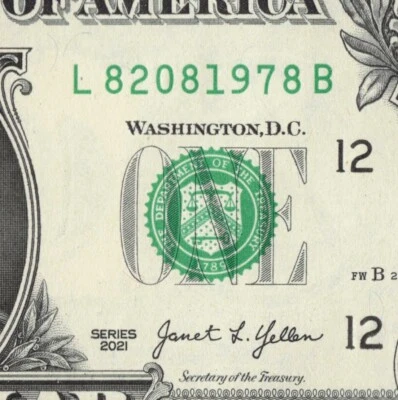 1978 YEAR Date Note Fancy Serial Number One Dollar Bill L 82081978 B FW CU - Image 1 of 4